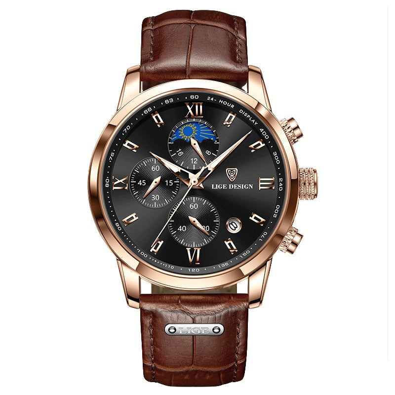 LIGE Royal Moonphase Chronograph